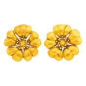 Ilias Lalaounis Pair of Gold Flower Earclips