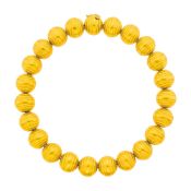 Ilias Lalaounis Hammered Gold Bead Necklace