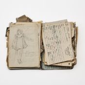 A costume notebook from Annie mentioning Sarah Jessica Parker