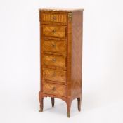 Louis XV/XVI Transitional Style Gilt-Bronze Mounted Tulipwood & Stained Sycamore Parquetry Chiffoni&