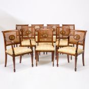 Set of Ten Edwardian Style Painted Fruitwood Dining Chairs