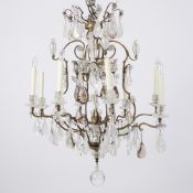Louis XIV Ormolu and Rock Crystal Eight-Light Chandelier