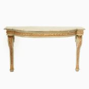 Louis XVI Grey-Painted and Parcel Giltwood Console Table