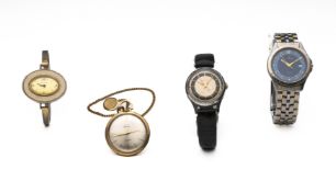 Konvolut mit 3 Armbanduhren und einer Taschenuhr, darunter Junghans, Handaufzugsuhr, und Zico
