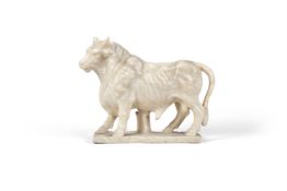 AFTER FRANCESCO ANTONIO FRANZONI- AN ALABASTER FIGURE OF A BULL, 19TH CENTURY