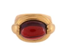 AN ITALIAN GARNET DRESS RING