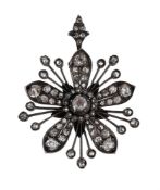 A VICTORIAN DIAMOND FLOWER HEAD PENDANT