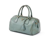 Y PRADA, SAFFIANO, A COATED GREY LEATHER HANDBAG