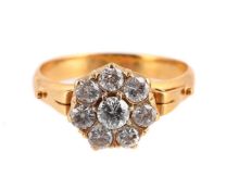 A DIAMOND CLUSTER RING