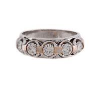 A DIAMOND FIVE STONE RING