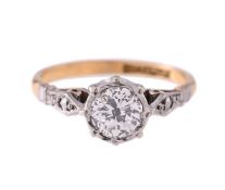 A SINGLE STONE DIAMOND RING