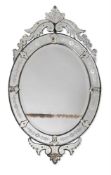 A VENETIAN OVAL MARGINAL WALL MIRROR, 20TH CENTURY