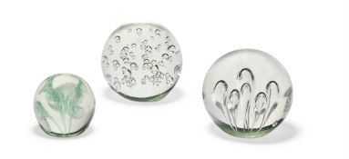 A GROUP OF THREE GLASS DOOR STOPS, 20TH CENTURY