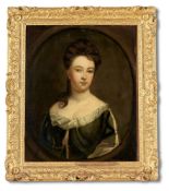 FOLLOWER OF SIR GODFREY KNELLER, PORTRAIT OF LADY ISABELLA LEGH, HALF-LENGTH IN A GREY DRESS