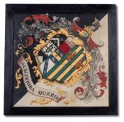 A PAINTED HATCHMENT FOR REV' HENRY WRIGHT OF MOTTRAM HALL, POSSIBLY 18TH CENTURY