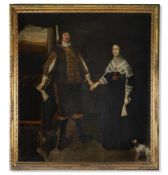 JOHN SOUCH OF CHESTER (BRITISH 1593-1645), DOUBLE PORTRAIT OF THOMAS LEGH THE YOUNGER WITH HIS WIFE