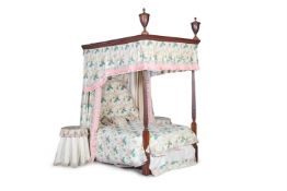 A MAHOGANY FOUR POST BED OF GEORGE III STYLE, MODERN
