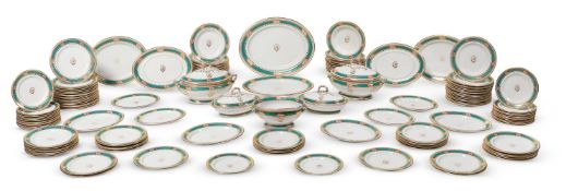 A DAVENPORT TURQUOISE AND GILT PART DINNER-SERVICE, CIRCA 1840