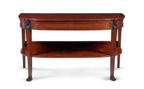 AN ENGLISH EGYPTIAN-REVIVAL MAHOGANY AND EBONISED SIDE TABLE, 20TH CENTURY