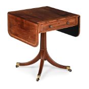 Y A REGENCY ROSEWOOD AND CROSSBANDED DROP-LEAF PEDESTAL TABLE, CIRCA 1815