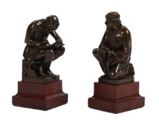 PAIR BRONZES AFTER FRÉDÉRIC AUGUSTE BARTHOLDI, FRENCH, 1834-1904