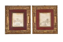 ATTRIBUTED TO GIACOMO GUARDI (ITALIAN 1764-1835), FIGURES IN A LANDSCAPE