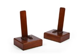 A PAIR OF MAHOGANY PLATE STANDS IN REGENCY STYLE, RECENTLY MANUFACTURED FROM ANTIQUE TIMBER