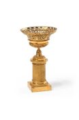 AN ORMOLU TAZZA CENTREPIECE, IN FRENCH EMPIRE STYLE, 19TH CENTURY
