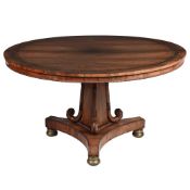 Y A WILLIAM IV ROSEWOOD AND BRASS INLAID TABLE, CIRCA 1835