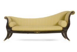 A REGENCY BRASS-MOUNTED EBONISED SOFA, EARLY 19TH CENTURY