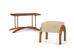 AN ART DECO WALNUT STOOL, CIRCA 1930