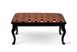 AN EBONISED STOOL, ENGLISH, 19TH CENTURY