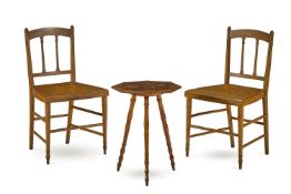 A PAIR OF REGENCY LATER PAINTED SIDE CHAIRS, EARLY 19TH CENTURY