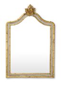 A WHITE PAINTED AND PARCEL GILT SIMULATED BAMBOO MIRROR, 20TH CENTURY