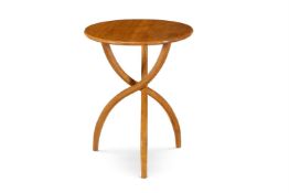 A CHERRYWOOD CIRCULAR TRIPOD TABLE, MODERN