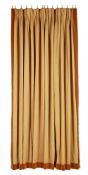 TWO PAIRS OF HAZEL CURTAINS WITH A RUSSET BROWN VELVET BORDER, BY SIBYL COLEFAX & JOHN FOWLER