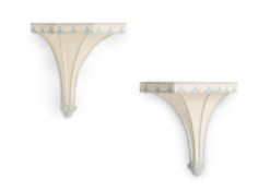 A PAIR OF BLUE AND WHITE PAINTED WALL BRACKETS, BY SIBYL COLEFAX & JOHN FOWLER