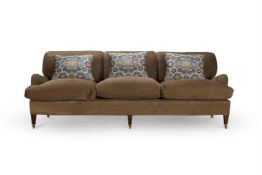 A HOWARD CHAIRS LTD 'BRIDGEWATER' PATTERN SOFA IN GUINEVERE FABRIC