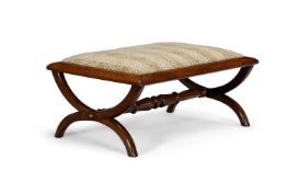 Y A ROSEWOOD X-FRAME STOOL, ENGLISH, MID 19TH CENTURY