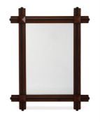 AN EBONISED PITCH-PINE MIRROR, PROBABLY FRENCH, LATE 19TH CENTURY