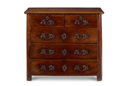 A CHESTNUT CHEST OF DRAWERS, FRENCH, 18TH CENTURY