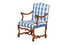 A WALNUT ARMCHAIR FRENCH, 19TH CENTURY, IN THE 17TH CENTURY STYLE