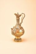 Y A VICTORIAN SILVER GILT ARMADA PATTERN EWER
