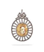 FABERGÉ, A YELLOW SAPPHIRE AND DIAMOND PENDANT