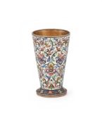 FEODOR RÜCKERT, A SILVER GILT AND CLOISONNÉ ENAMEL BEAKER