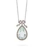 FABERGÉ, AN EARLY 20TH CENTURY AQUAMARINE AND DIAMOND PENDANT