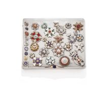 FABERGÉ, A SILVER AND ENAMEL SOUVENIR CIGARETTE CASE