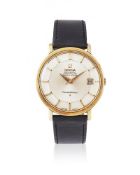 OMEGA, CONSTELLATION, REF. CD 168.004, A GOLD CAPPED WRISTWATCH WITH PIE PAN DIAL AND DATE