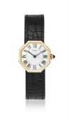 CARTIER, REF. 1499, AN 18 CARAT GOLD OCTAGONAL WRISTWATCH
