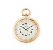 CARTIER, A GOLD KEYLESS WIND SLIMLINE OPEN FACE POCKET WATCH
